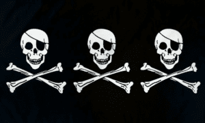 3 Skulls Pirate Flag