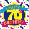 Happy 70th Birthday Satin Flag 15x22cm