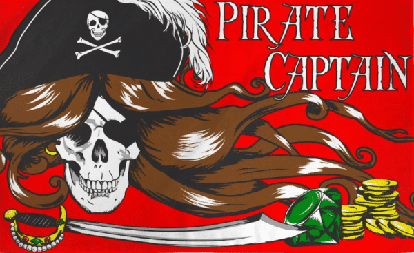 Pirate Captain Woman Flag
