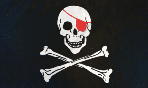 Pirate Red Eye Patch Flag