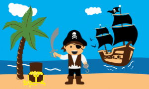 Pirate Treasure Beach Flag