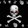 Skull and Bones Red Eyes Pirate Flag